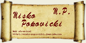 Miško Popovicki vizit kartica